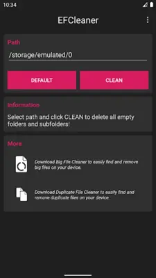 Empty Folder Cleaner android App screenshot 1